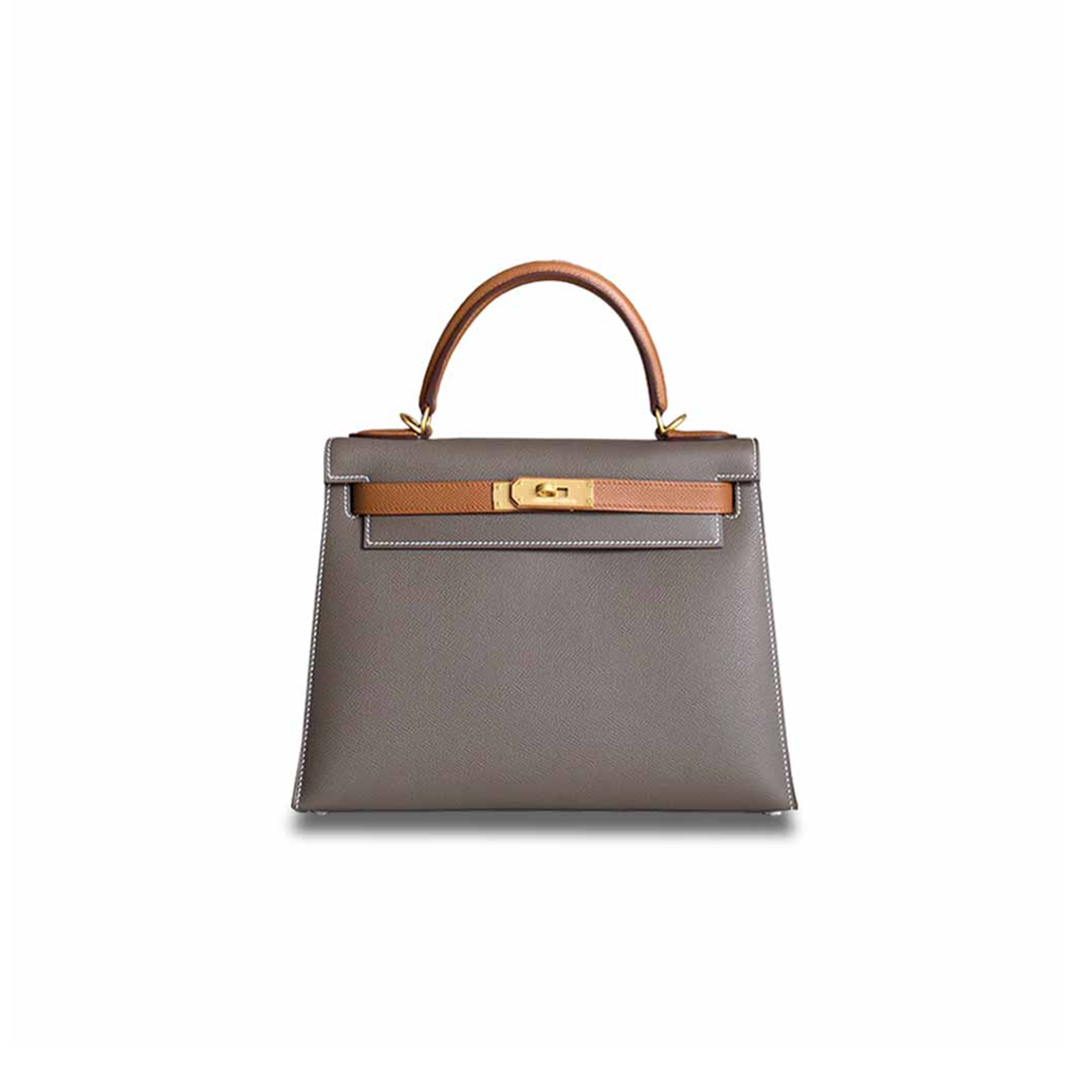 H**mes kelly 28 elephant gray with gold brown gold hardware (28*22*10cm)